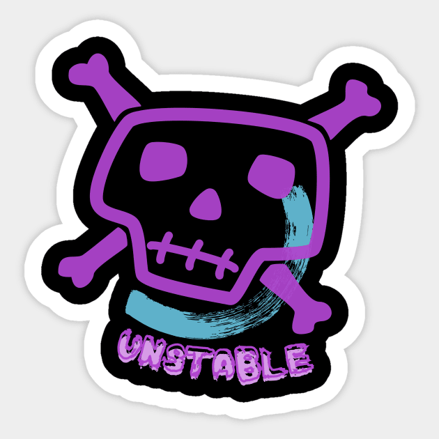 unstable - mental health - design Sticker by indie inked